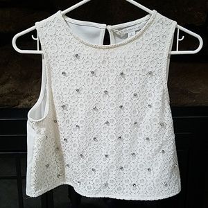 Lace & Rhinestones Crop Top
